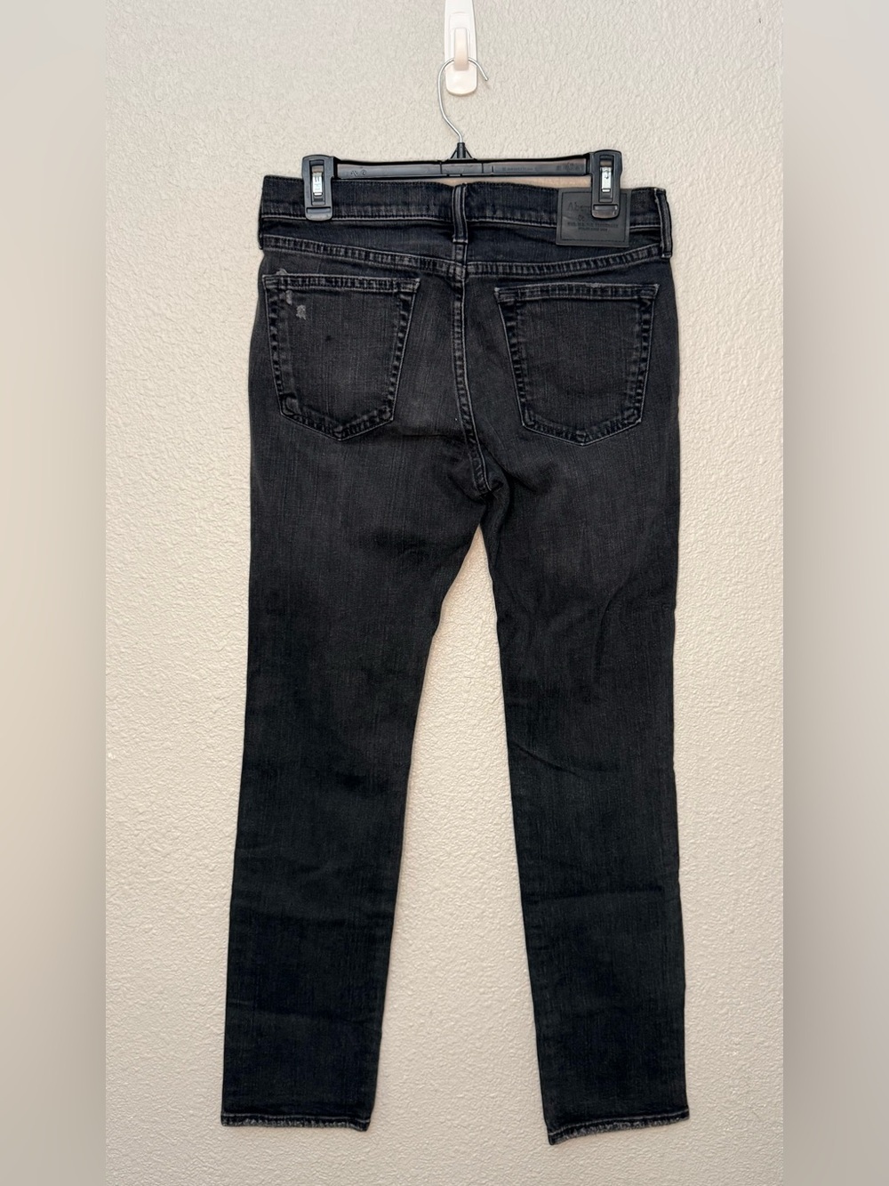 Abercrombie & Fitch | Distressed Slim Straight Stretch Jeans | Black | 30”x30” - Picture 2 of 4
